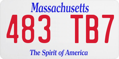 MA license plate 483TB7