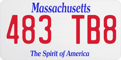 MA license plate 483TB8