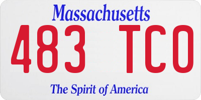MA license plate 483TC0