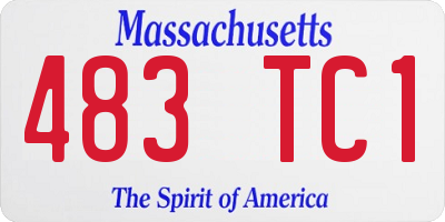 MA license plate 483TC1