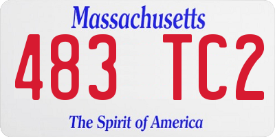MA license plate 483TC2