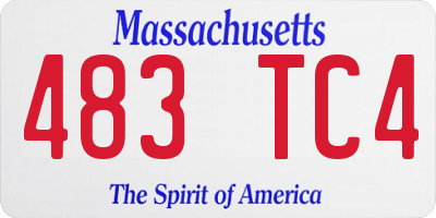 MA license plate 483TC4
