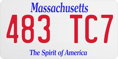 MA license plate 483TC7