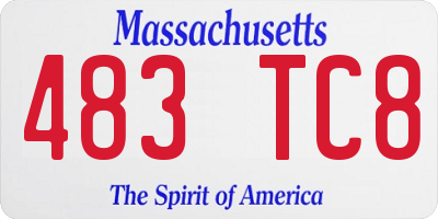 MA license plate 483TC8