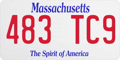 MA license plate 483TC9