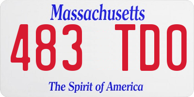 MA license plate 483TD0