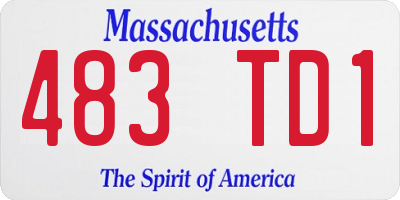 MA license plate 483TD1
