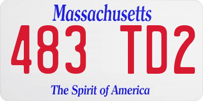MA license plate 483TD2