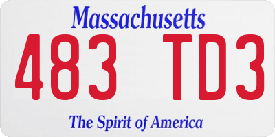MA license plate 483TD3