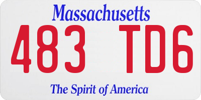 MA license plate 483TD6