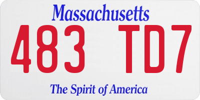 MA license plate 483TD7
