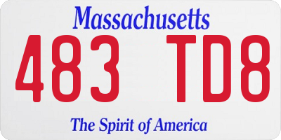 MA license plate 483TD8
