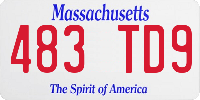 MA license plate 483TD9