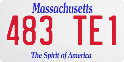 MA license plate 483TE1