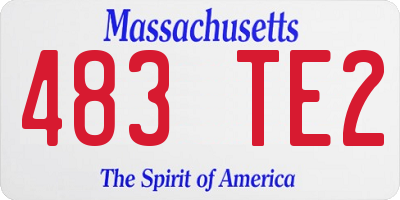 MA license plate 483TE2