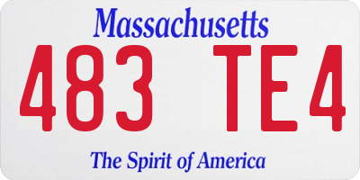 MA license plate 483TE4