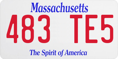 MA license plate 483TE5