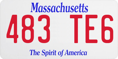 MA license plate 483TE6