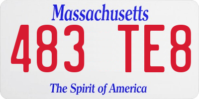 MA license plate 483TE8