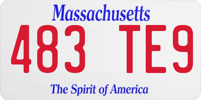 MA license plate 483TE9
