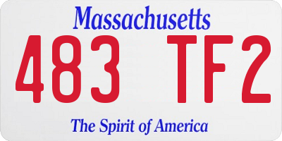 MA license plate 483TF2