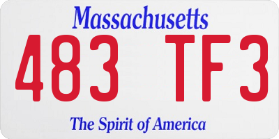 MA license plate 483TF3