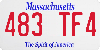 MA license plate 483TF4