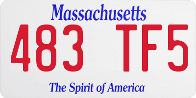 MA license plate 483TF5