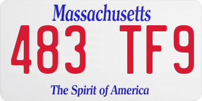MA license plate 483TF9