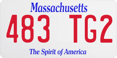 MA license plate 483TG2