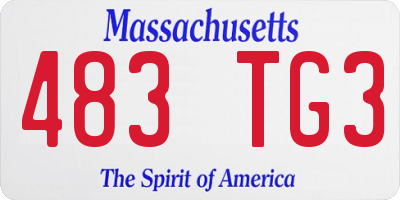 MA license plate 483TG3