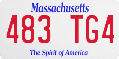MA license plate 483TG4