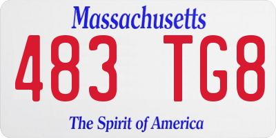 MA license plate 483TG8