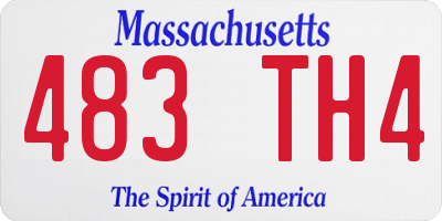 MA license plate 483TH4