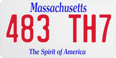 MA license plate 483TH7