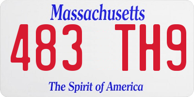 MA license plate 483TH9