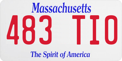 MA license plate 483TI0