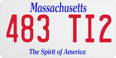 MA license plate 483TI2