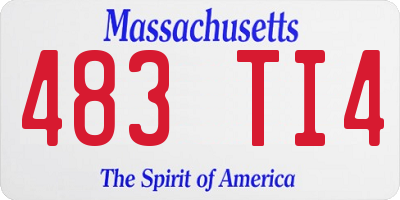 MA license plate 483TI4