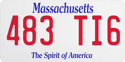 MA license plate 483TI6