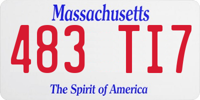 MA license plate 483TI7