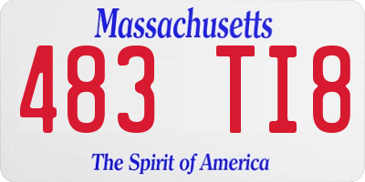 MA license plate 483TI8