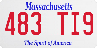 MA license plate 483TI9