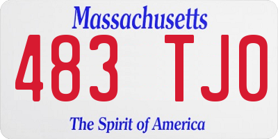 MA license plate 483TJ0