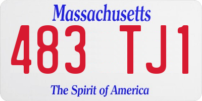 MA license plate 483TJ1