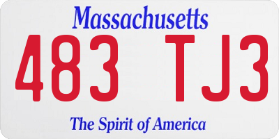MA license plate 483TJ3