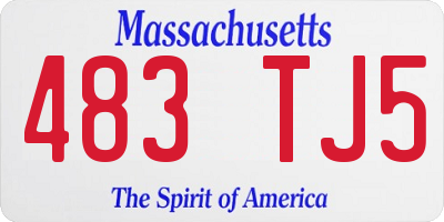 MA license plate 483TJ5