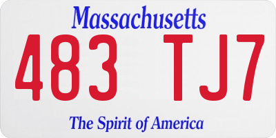 MA license plate 483TJ7