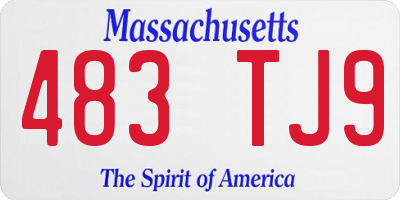 MA license plate 483TJ9