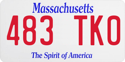 MA license plate 483TK0